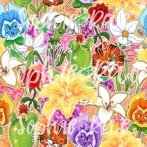 Flower Mashup Seamless Pattern