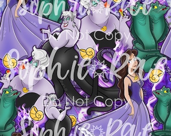 Sea Witch Seamless Pattern