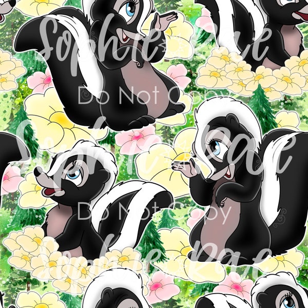 Little Skunk Seamless Pattern