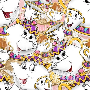 Teapot & Cup Seamless Pattern