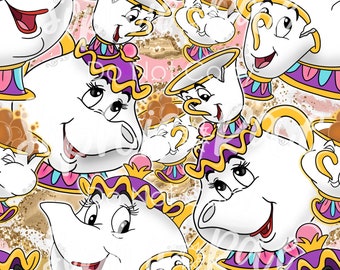 Teapot & Cup Seamless Pattern
