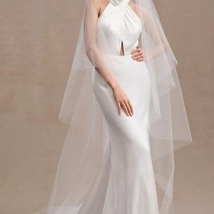 Cascading Double Layer Waterfall Raw Cut Veil
