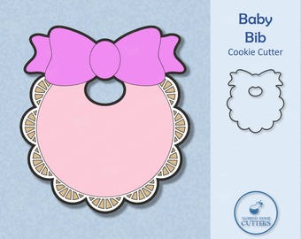 Baby Bib with Bow Cookie Cutter: Baby Shower Favor