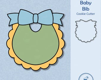 Baby Bib with Bow Cookie Cutter - Baby Themed Cookies