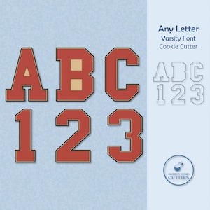 Any Letter or Number Cookie Cutters - Varsity Font