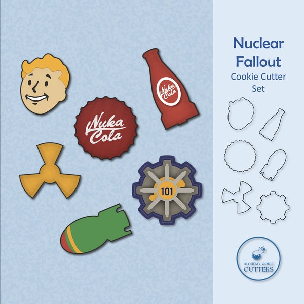 Nuclear Fallout inspired Cookie Cutter Set