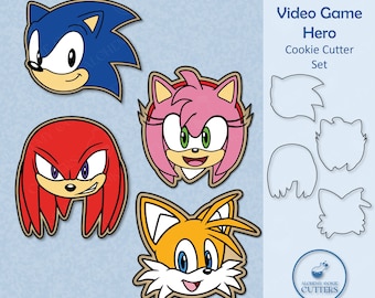Video Game Inspired Hedgehog Cookie Cutter Set