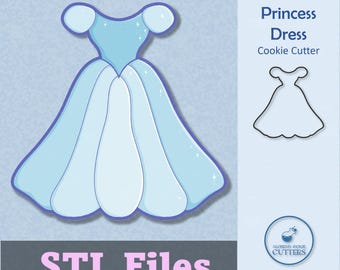 Cortador de galletas con forma de vestido de princesa (archivo STL)