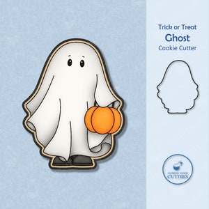 Trick or Treat Ghost Cookie Cutter - Halloween Cookie Cutters