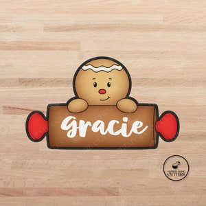 Gingerbread Man Name Tag Christmas Cookie Cutter