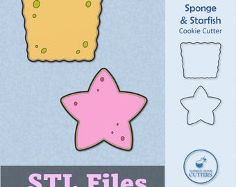 Sponge and Starfish Cookie Cutter (STL Files)