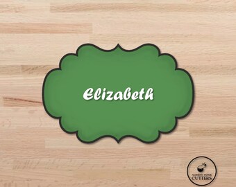 Plaque Cookie Cutter: "Elizabeth" Frame