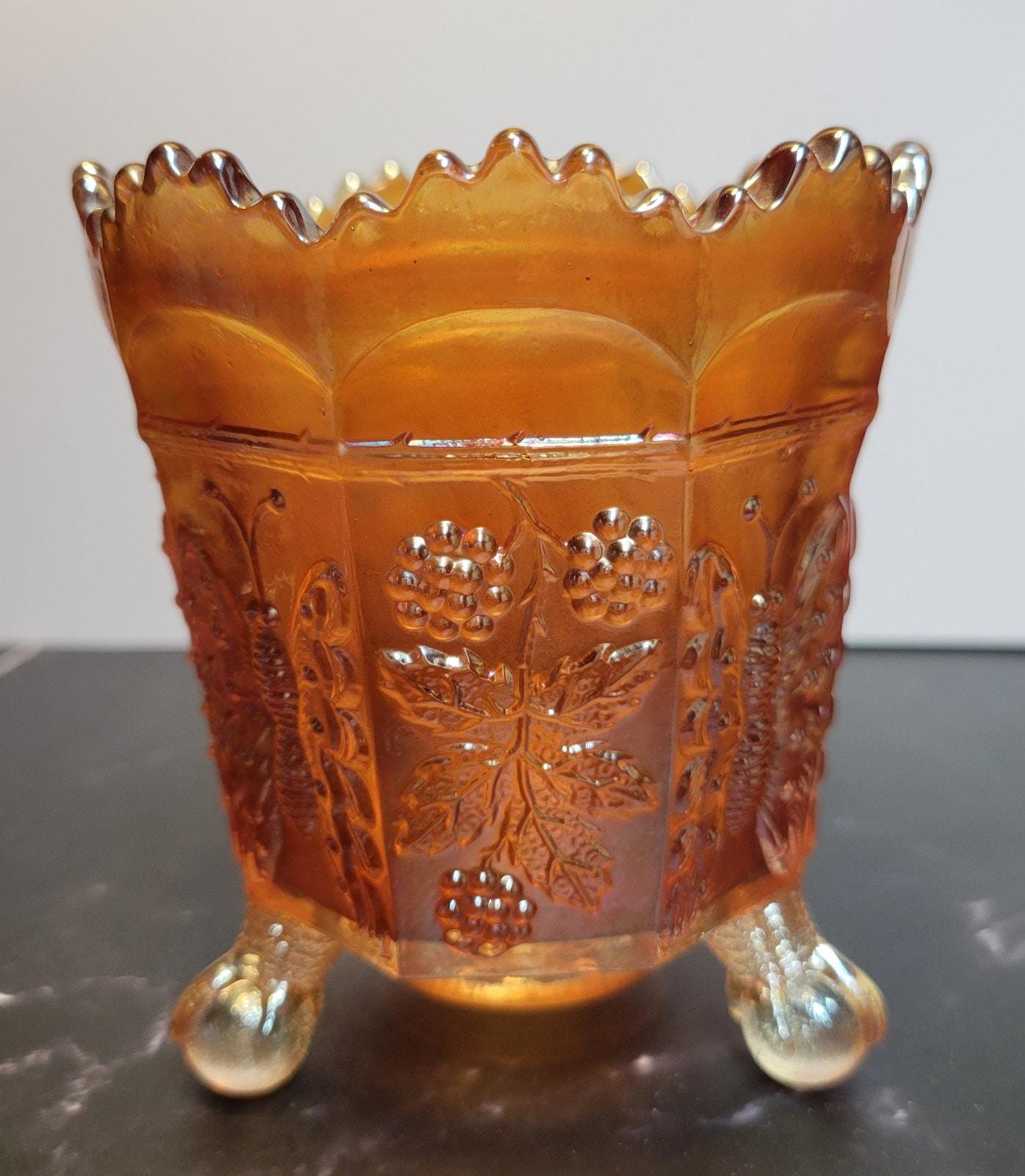 Orange Carnival Glass Butterfly - Etsy