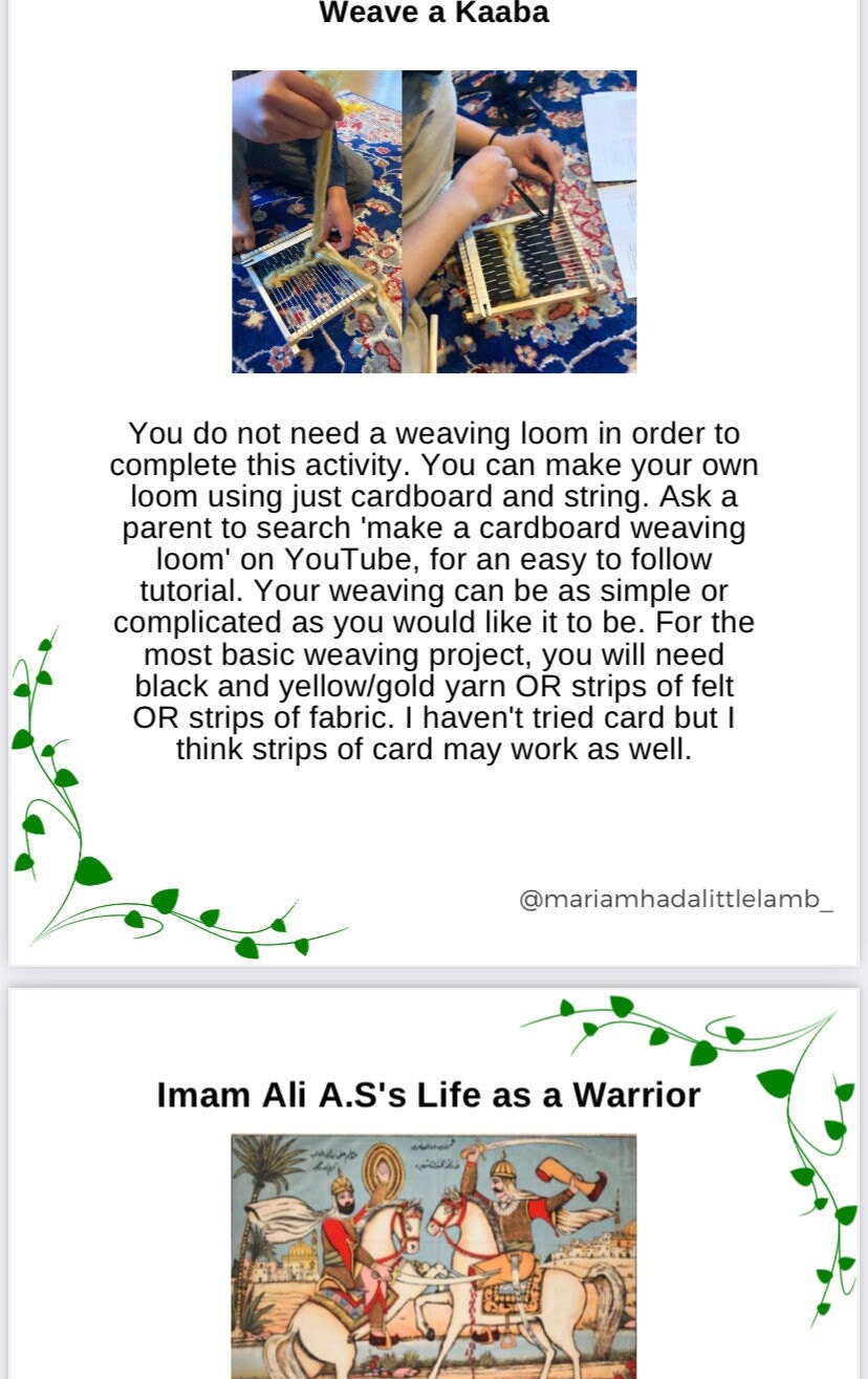 Life and Martyrdom of Imam Ali Information and Activity Workbook Muslim ...