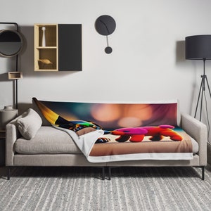 Colorful Dachshund Family Fun: Large Unique Throw Blanket