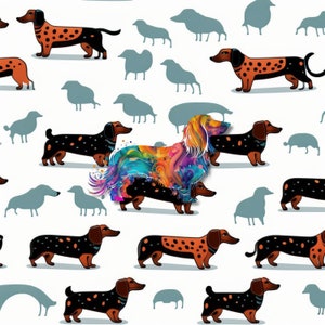 Let Your Creativity Shine with Dachshund Digital Pattern Prints!