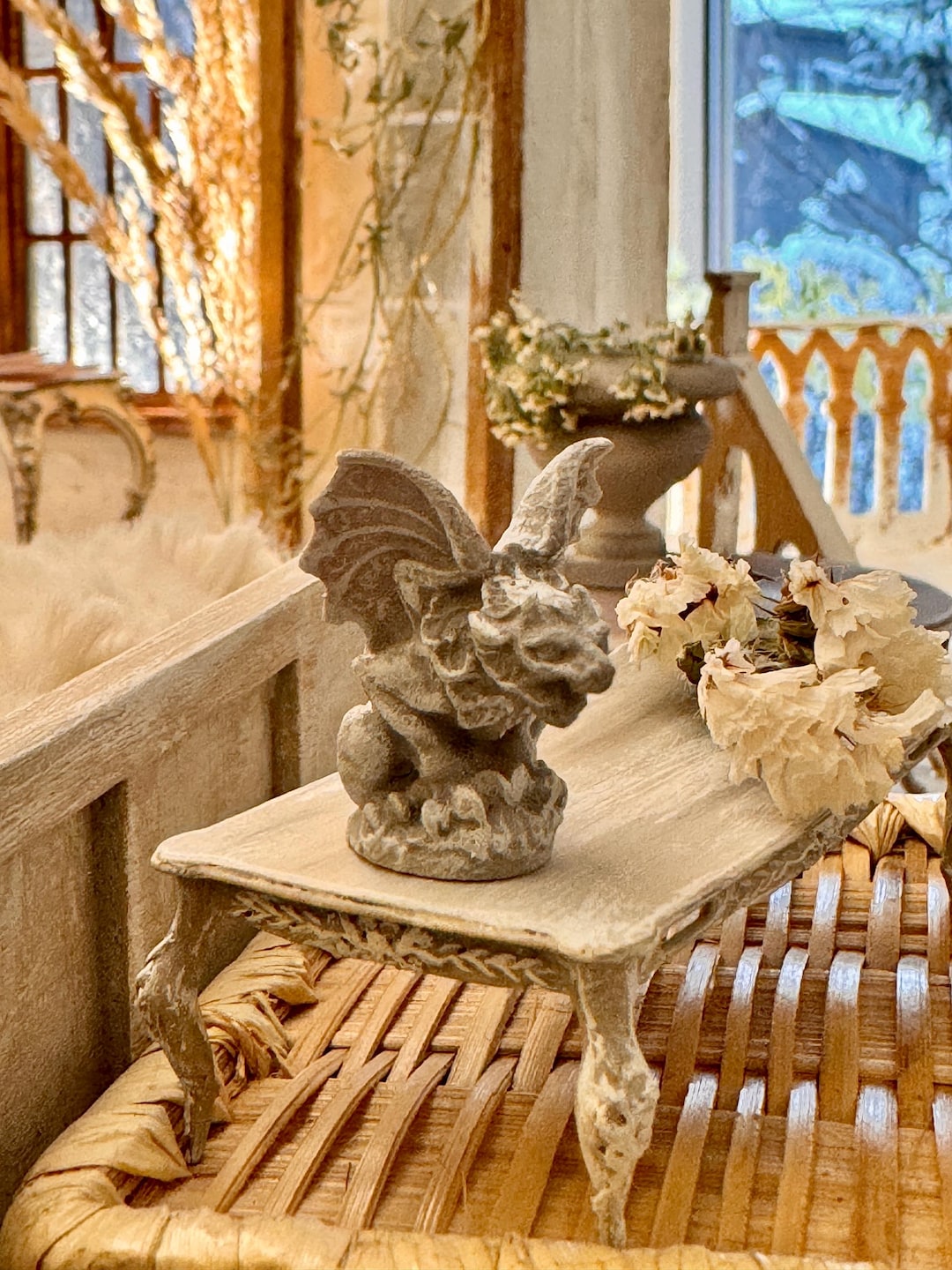 Dollhouse Miniature Gargoyle 1:12 | Faux Stone Sculpture | Brocante ...