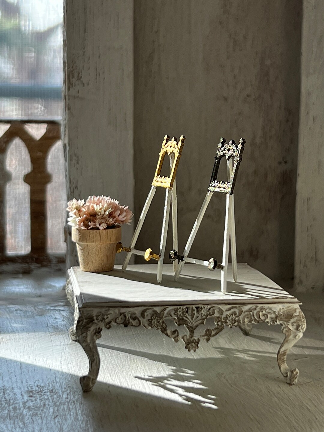 112 Miniature Picture Frame Easels Mini Photo Display Stand Brocante Art Plate Holder Dollhouse