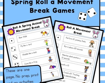 Spring Roll a Movement Break Game