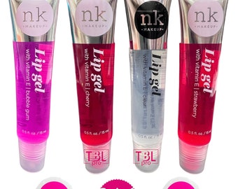 Nk Lip Gel | Lip Gloss – 4pack ( strawberry- cherry- bubblegum-clear) NICKA k NEW YORK Best Lip gloss all flavours.