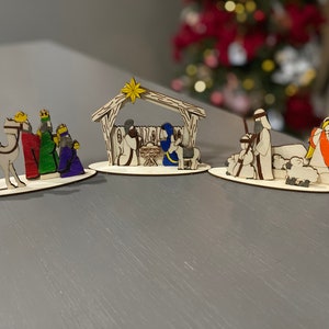 Color and Build Your Own Christmas Nativity, Wise Men, and Shepherds Stand Set image 2