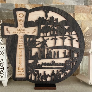 Lent Wood Cross Scenes Holy Week Passion Jesus Catholic Christian