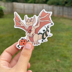 Jack Aufkleber | Kürbisse | Herbstdrache | Drachen | Gruselzeit | Halloween | Vinyl-Aufkleber | 6cm | Fantasie | Drachen Kunst | Gruselige Kunst