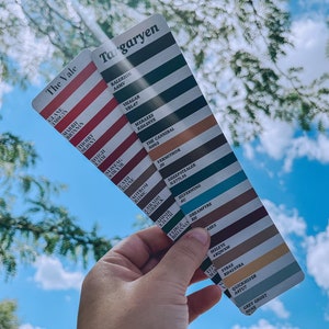 The Vale Bookmark | Fourth Wing | Iron Flame | Color Swatch | Dragons | Andarna | Tairne | Empyrean | Violet | Xaden | READY TO SHIP