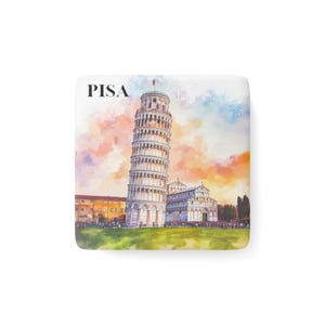 Pisa Porzellan Magnet, Reise Souvenir, Wohnkultur, Geschenk für Geschichtsliebhaber, Sammlerstück italienische Architektur