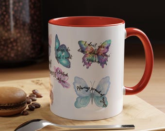 Butterfly Coffee Mug, Inspirational Affirmations, Empowering Gift
