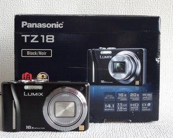 Panasonic Lumix TZ18 + box + case + strap + SD card + battery = very good condition