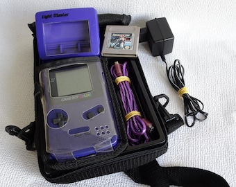 GAME BOY COLOR purple + case game boy + case for set + light + lan cable + ac adapter