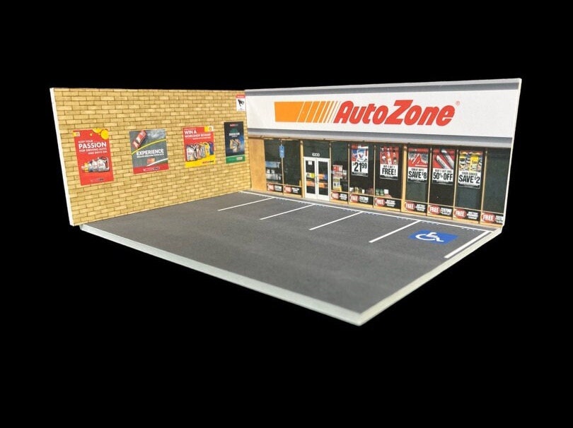 1/64 Diorama Auto Zone Store Front