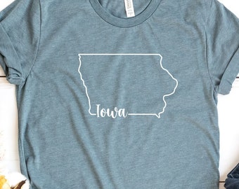 Iowa State Map Shirt, Home State Tee, Travel Gift