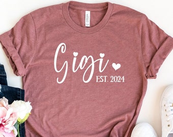 Gigi Shirt, Custom Gigi T-Shirt, Grandma Shirt, Gigi Established Tee, Grandma-life Shirt, Mother's Day Shirt, Grandma Gift, New Gigi Est Tee