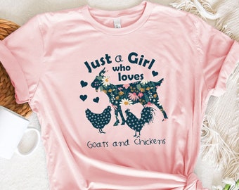 Camiseta "Solo una chica que ama las cabras", adorable camiseta de cabra, regalo de cumpleaños, camiseta "Salva a las cabras", camiseta de animales de granja, camiseta "Amo a las cabras", camiseta de regalo para niña