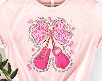 Breast Cancer Awareness Shirt, Coquette Boxing Gloves Design