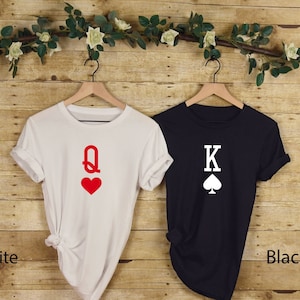 King and Queen Shirt, Couple Shirts, King of Spades and Queen of Hearts Shirt, Couple Outfit, His and Hers, Matching Shirts, Wifey and Hubs