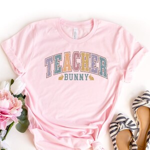 Teacher Bunny Shirt, Easter Teacher Shirt, Teacher Easter Gift, School Easter Shirt, Cute Easter Teacher T-Shirt, Retro Easter Peeps T-Shirt