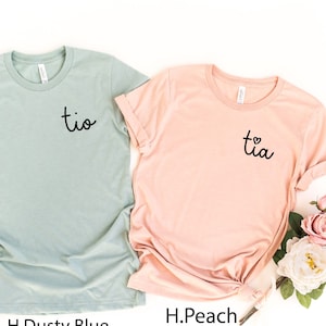 Tia Shirt, Tio Shirt, Aunt Gift Shirt, Auntie Shirt, Family Matching Shirt, New Aunt Shirt, Pregnancy Announcement Shirt, Promoted to Tia