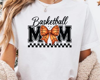 Basketball Mom Shirt: Trendy Checkered Design, Sporty Pride