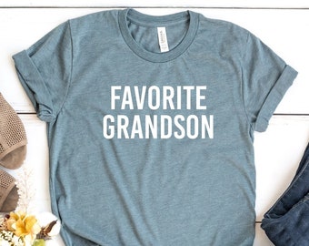 Camiseta del nieto favorito, regalo para el nieto, el nieto favorito de la abuela, camiseta del niño favorito, la mejor camiseta para el nieto, camiseta para la reunión familiar