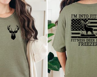 Deer Hunting Dad Shirt, Fitness Hunter Tee, Father's Day Gift