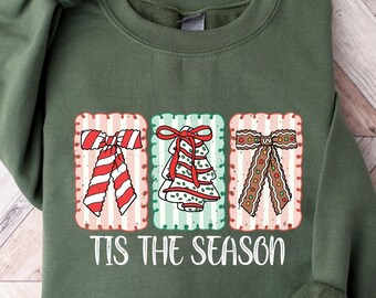 Tis The Season Sweatshirt, Bow Christmas Tree Shirt