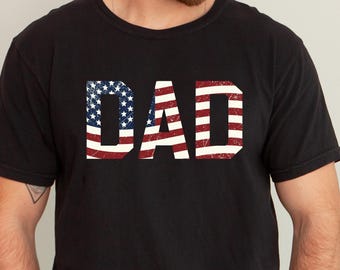 Camiseta para papá con la bandera estadounidense, camiseta para el Día del Padre, camiseta patriótica para papá, regalo para papá, camiseta para papá con la bandera de EE. UU., camiseta del 4 de julio, regalos para el Día del Padre
