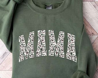 Camo Mama Sweatshirt: Mother's Day Shirt, Retro Mama T-shirt