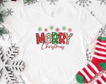 Merry Christmas Shirt, Women's Christmas Shirt, Cute Christmas Tees, Christmas Shirts, Christmas Tees for Women, Christmas Snowflake Shirt