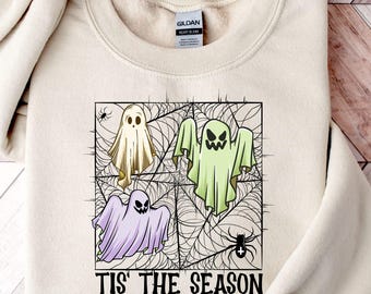 Tis The Season Halloween Sweater, Spooky Season Shirt, Halloween Creepy T-shirt, Halloween Outfit, Women's Halloween Shirt, Halloween Gift
