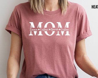 Personalized Mom T-Shirt, Custom Kids Names, Mother's Day Gift