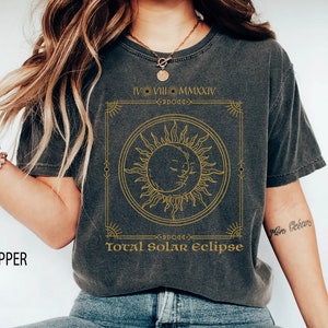 Total Solar Eclipse Shirt, April 8 2024, Path of Totality T-Shirt, Astronomy Sun Shirt, Artistic Solar Eclipse Gift, Moon Sun Comfort Colors